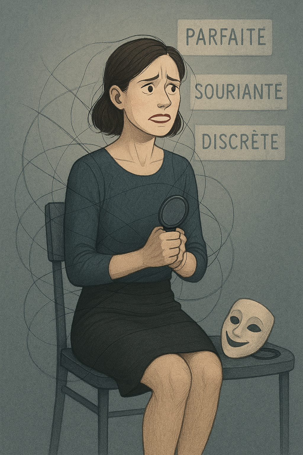 Se libérer du perfectionnisme : l'impact des injonctions sociales | Hypnothérapie Marquillies Femme triste oppressée par les injonctions de perfectionnisme et le besoin de plaire aux autres