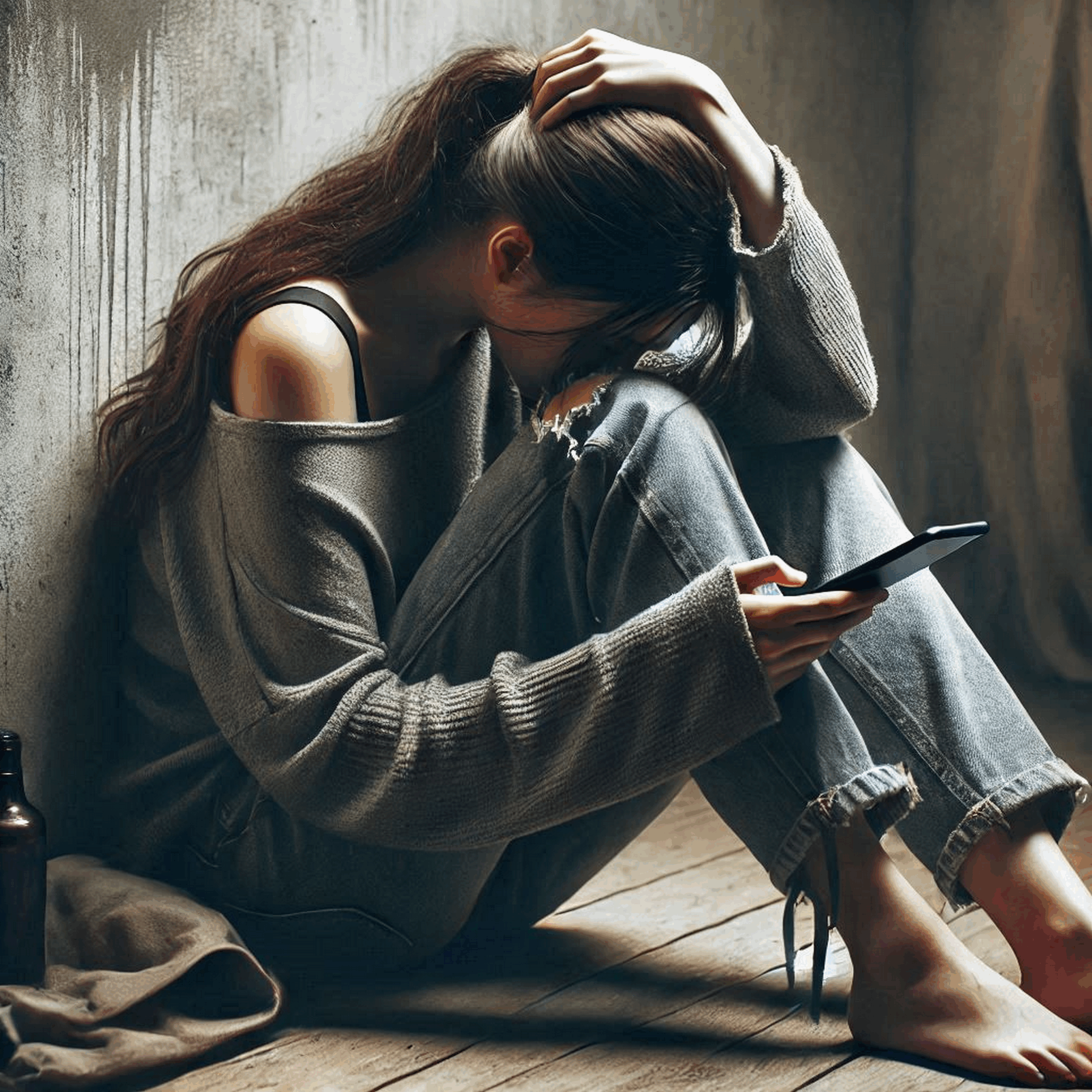 Femme empathique ne peut pas dire non sans culpabiliser isolée téléphone