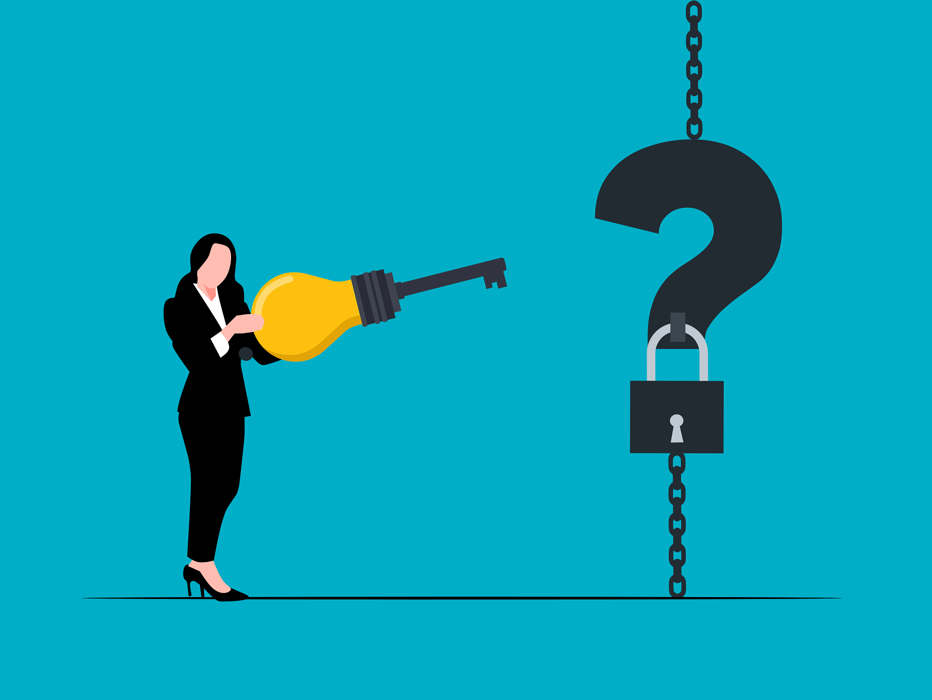 femme cle ampoule distinguer intuition peurs revelation solution liberation